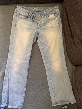 American Eagle Outfitters Light Blue Straight Leg Jeans
